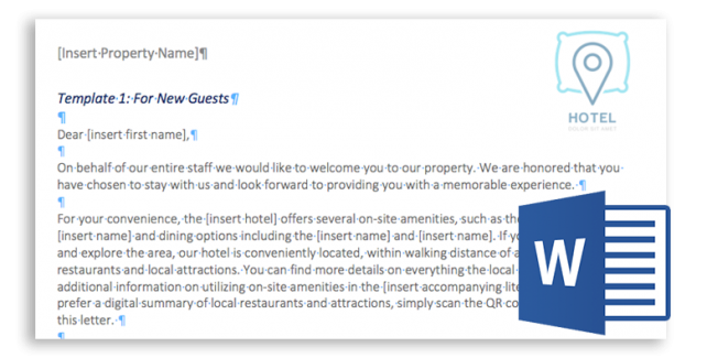 free hotel guest welcome letter template
