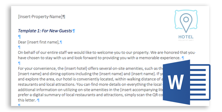 free hotel guest group welcome letter template