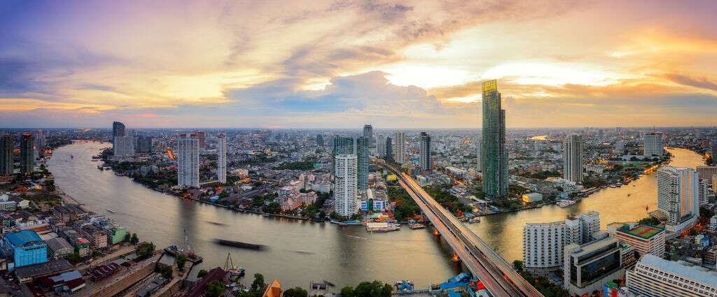 Panorama view of Bangkok Transportation