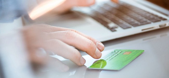 Man making credit card payment