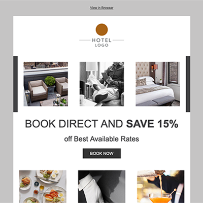 Book direct and save 15 %