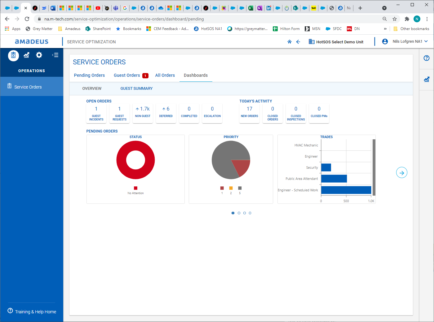 Web page service orders