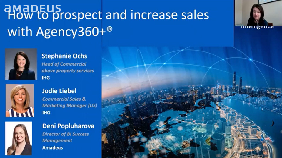 thumbnail of webinar for IHG with text how to prospect and increase sales with Agency360+