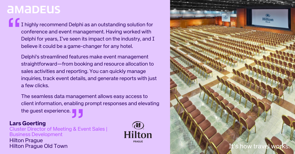 Hilton Prague Testimonial for Amadeus Delphi